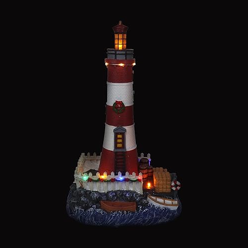 Miniatura 7 de Top Treasures Faro de Aldea Navideña - Edificio Coleccionable de Aldea Nevada Musical Iluminada - Adición Perfecta para tus Decoraciones
