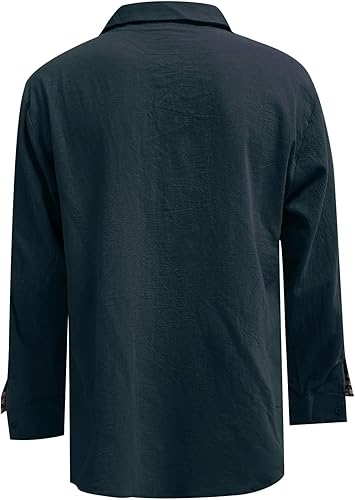 Miniatura 5 de Camisa de vestir formal ajustada para hombre, camisas casuales de negocios, manga larga, camisetas gruesas con botones, blusa a cuadros