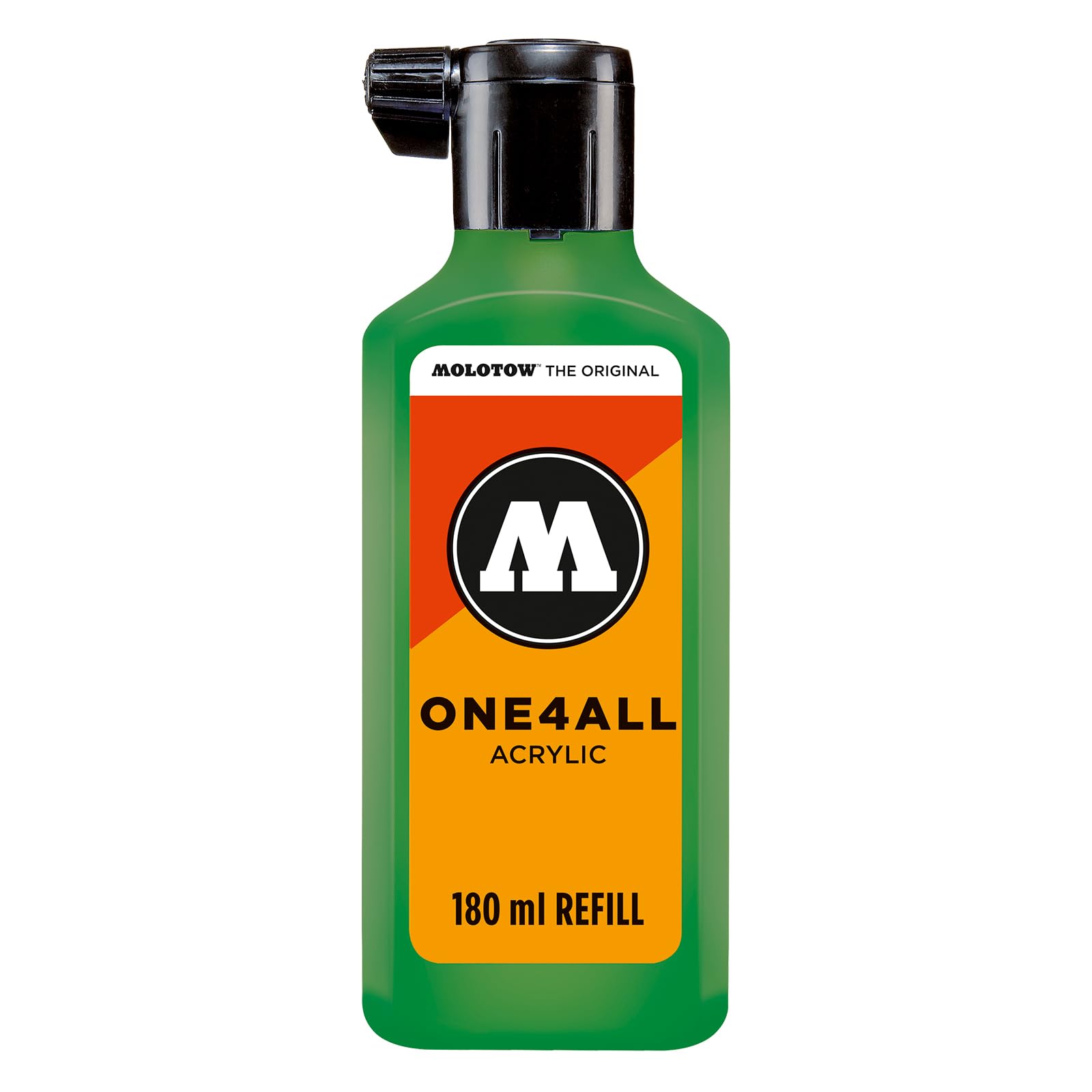 Molotow One4All Refill Acrylic 180 ml (Ink for Refilling Acrylic Markers, High Coverage and Permanent, Quick Drying, for Almost All Surfaces) 256 Clover Green