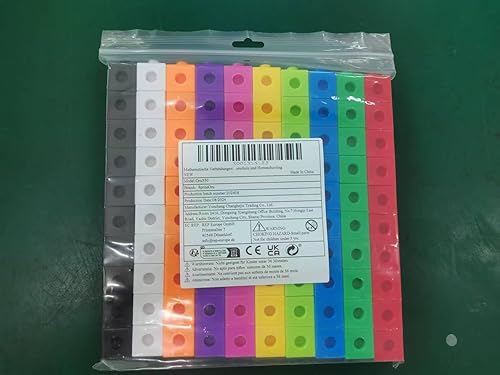 Miniatura 8 de SpriteGru Cubos de enlace de matemáticas, juego de 100 cubos de matemáticas, bloques de conexión y conteo para matemáticas tempranas y construcción,