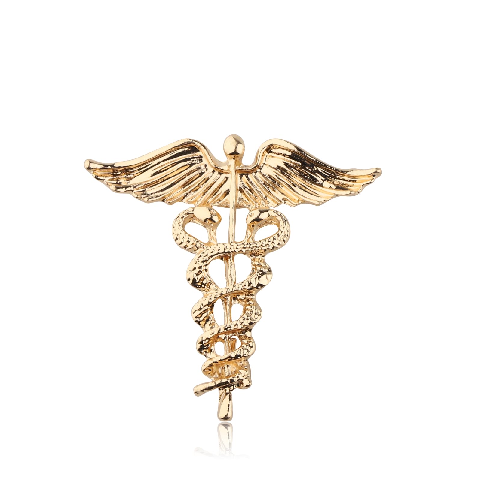 CENWA Wand Brooch Label Pin Emblem Pin Medical Jewelry Medicine Snake Caduceus Nursing Gift for Doctor Nurse Therapeutist