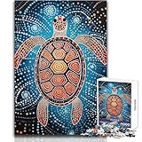 1000-teiliges Puzzle für Erwachsene mit dem Motiv „Aboriginal Turtle Dot“–EIN lehrreiches Familienspiel, EIN Kunstwerk und EIN tolles Geschenk zum Geburtstag Größe 38x26cm