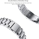 Compatible for Garmin Vivoactive 4S 40mm Bands, ViCRiOR Solid Stainless Steel Watchband+ Mesh Strap Bracelet Replacement Band Strap for Garmin Vivomove 3S , Silver gallery image