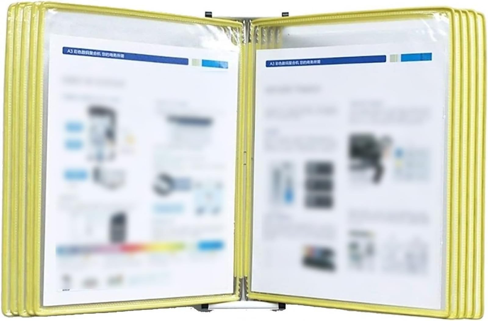GLETSF Wall Mount Reference Display System, Hanging Wall File Organizer, Document Holder A4, Flip Chart Stand Magnetic, Mounted Display,Folders,Red-13x9x1.57IN