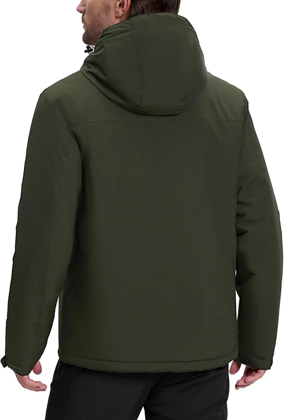 33,000ft Men's Waterproof Ski Jacket Fleece Jacket Warm Winter Coat Windproof Rain Jackets Outdoor Thermal Coats for Hiking Skiing Walking