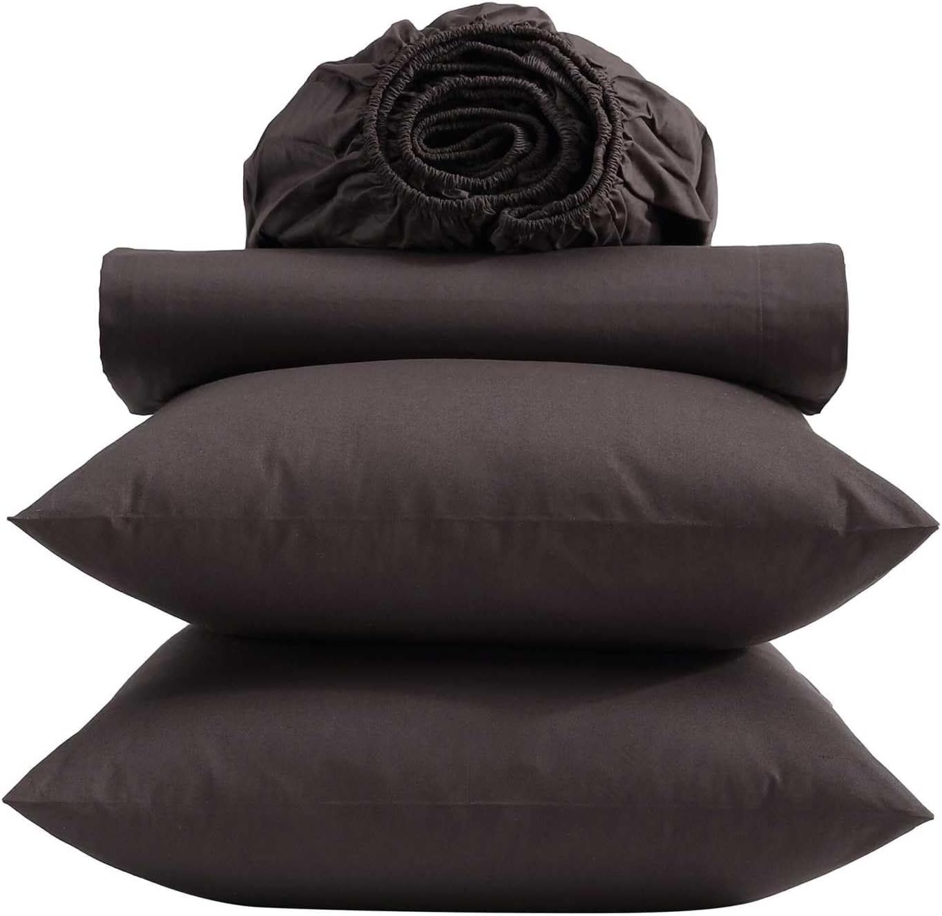 Vera Wang - King Size Sheets Set, Moisture-Wicking & Smooth Cooling Cotton, Lightweight for Year Round Comfort- Bed Sheets with Matching Pillowcases & Fitted Sheet (Cool Comfort Brown)