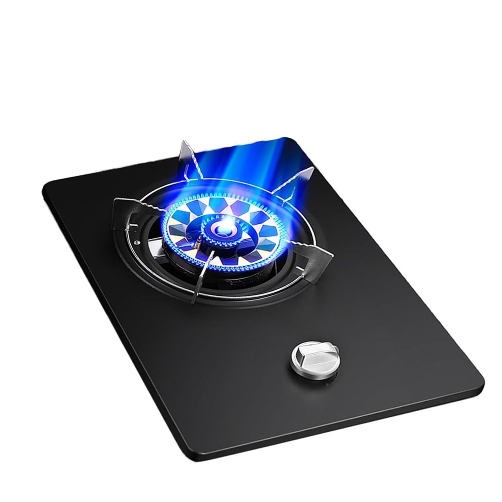 THEGA Cocina De Gas 1 Quemador, 5,2 KW, con Tipo Wok, Protección contra Llamas, Encimera Vidrio Templado, Ideal para, Camping, Jardín Y Catering(LPG)