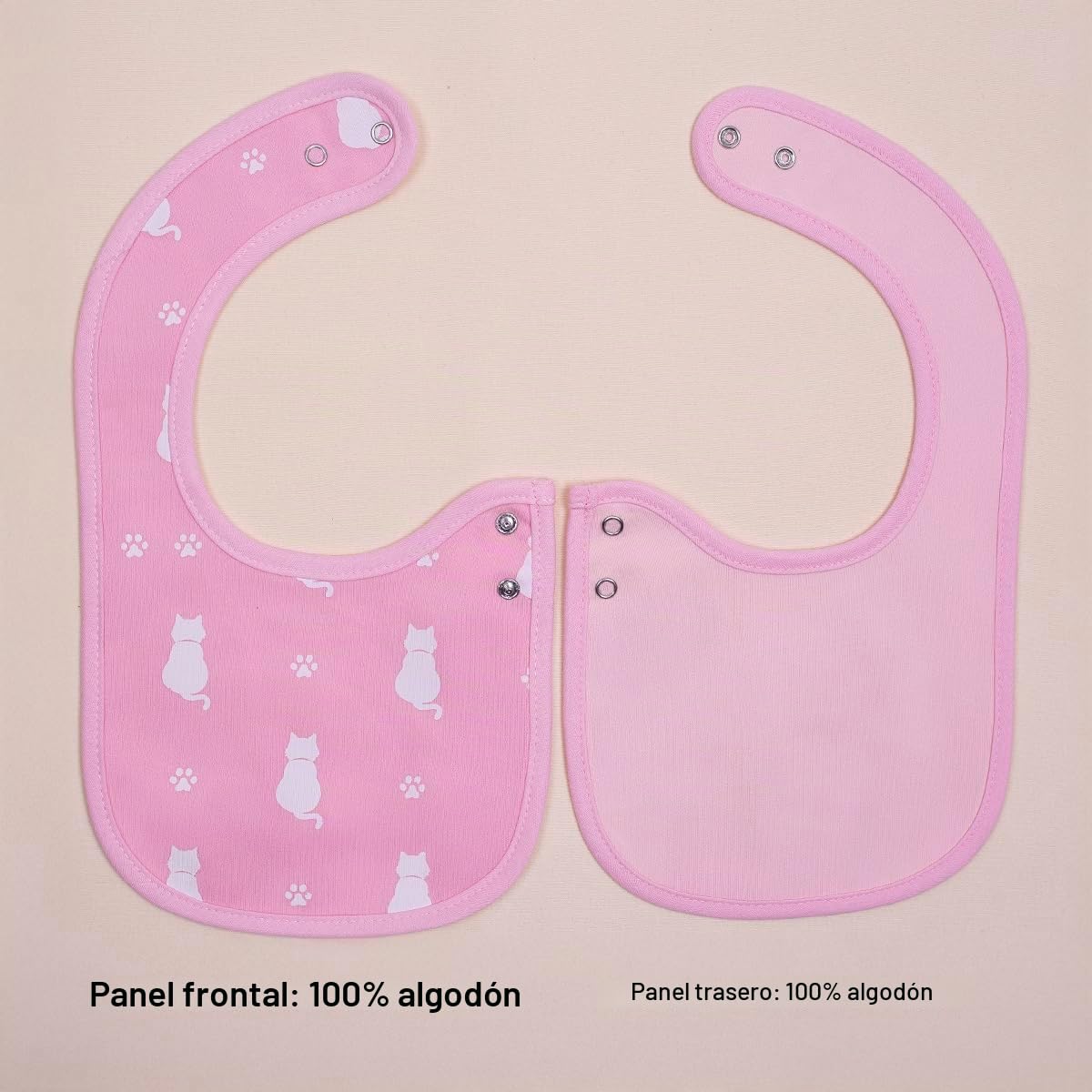 Paquete de 6 baberos impermeables de algodón con estampado de animales y flores para niñas y niños para babear con botones ajustables