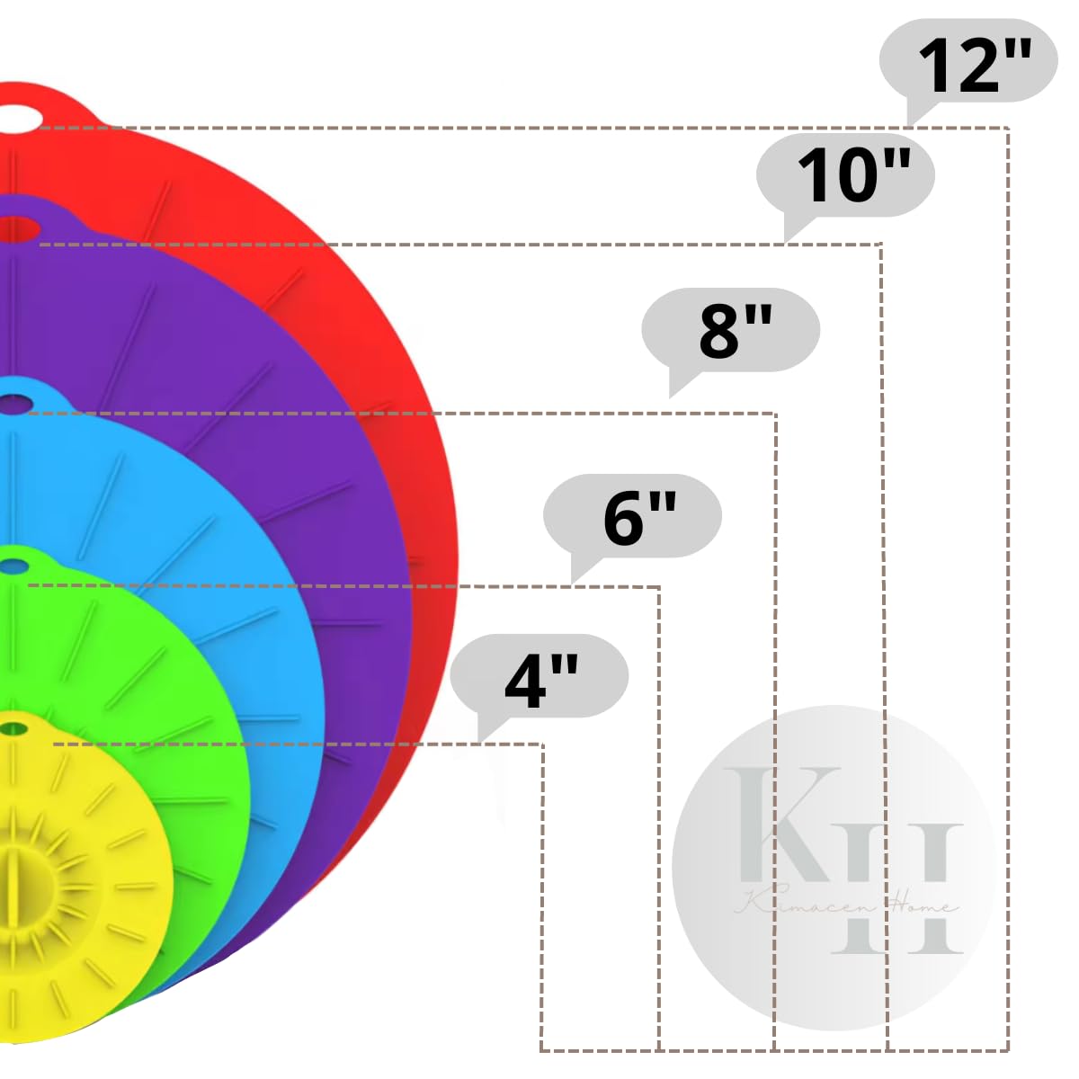 Silicone lids for pots and pans, 5 pack universal silicone food lids, reusable, Heat Resistant Food Suction Lids fits Cups, Bowls, Plates, Skillets, microwave lid, Stove Top, Oven, Fridge, Dishwasher