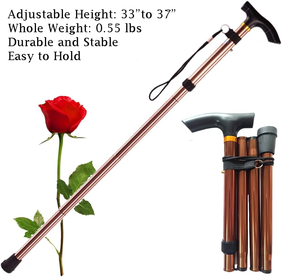 Collapsible Walking Cane for Women & Senior Men, Folding Lightweight Sticks for Seniors Balance, Adjustable Canes, Stick and Crutches for Adults, bastones para caminar Mujer & Hombre