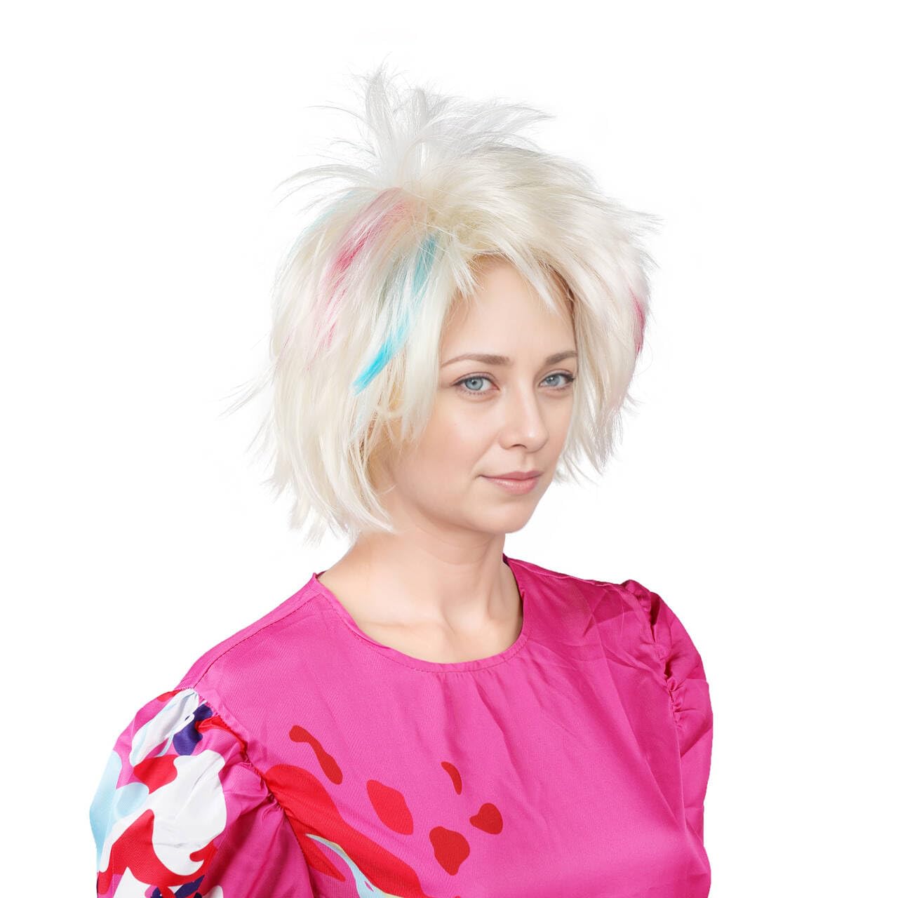 Kurze blonde Perücke für Cosplay, seltsame Perücke, Halloween-Kostüm für Erwachsene, Perücken für Frauen