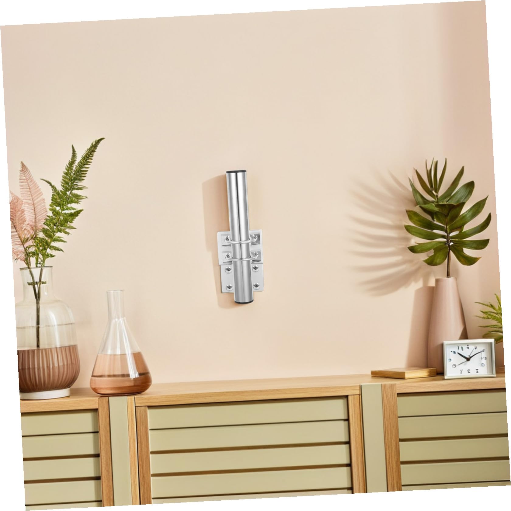 Soporte de Antena Exterior de Hierro Resistente Abrazadera Ajustable para Mástil de Poste 25 Mm, Kit de Montaje en U para Pared o Techo, Uso en Estaciones Meteorológicas y TV