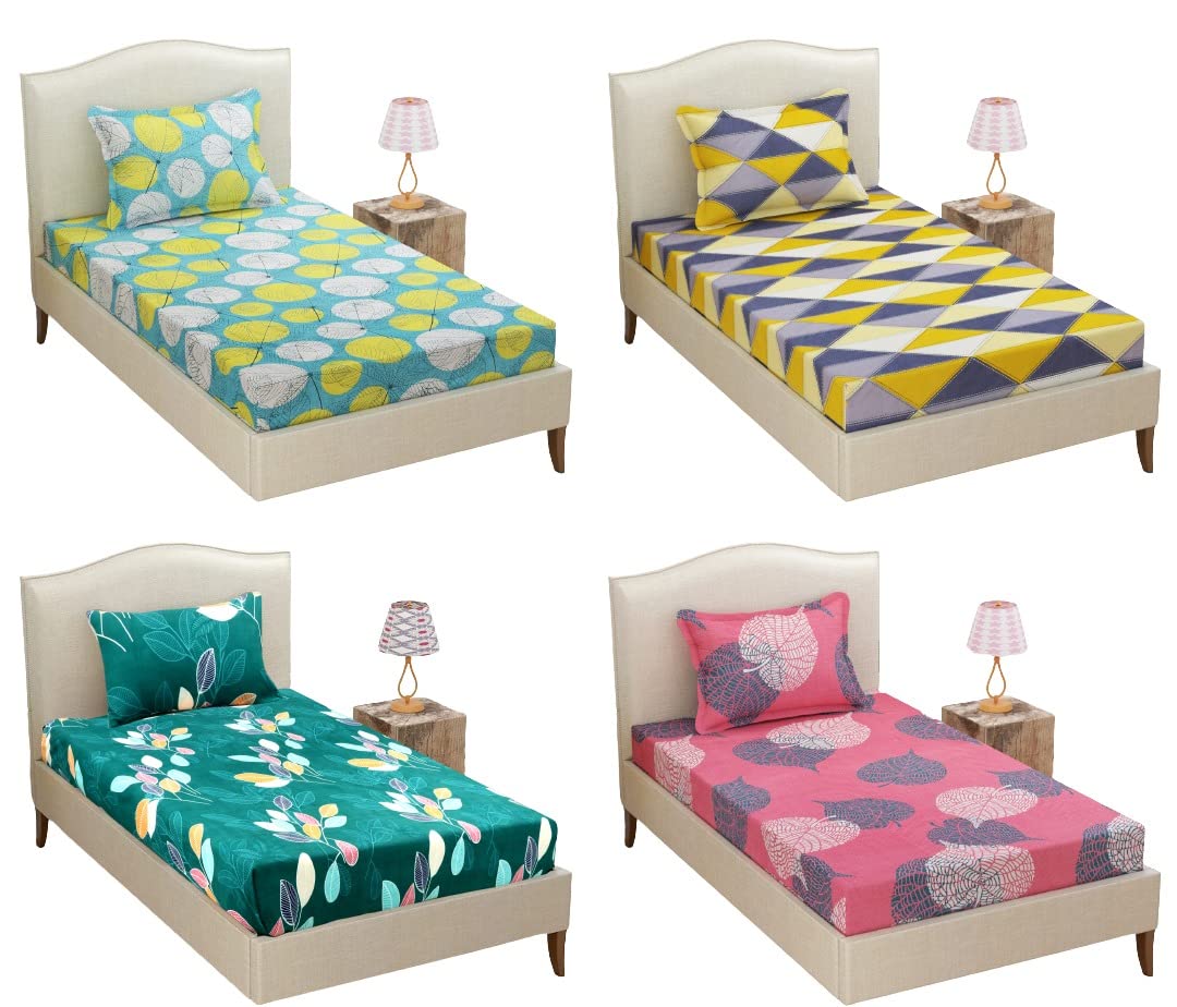 See full amazon price history chart for BSB HOME® Prime Collection Combo Pack of 4 Single Bedsheet with 4 Pillow Covers | 160 TC Soft Brushed Glace Cotton -Long Lasting & Wrinkle Free - | 152x225 cm or 7x5 ft-(Multicolor, Green Grey & Aqua) BSB HOME® Prime Collection Combo Pack of 4 Single Bedsheet with 4 Pillow Covers | 160 TC Soft Brushed Glace Cotton -Long Lasting & Wrinkle Free - | 152x225 cm or 7x5 ft-(Multicolor, Green Grey & Aqua) (B0B5N13N62) Amazon Price History, Amazon Price Tracker