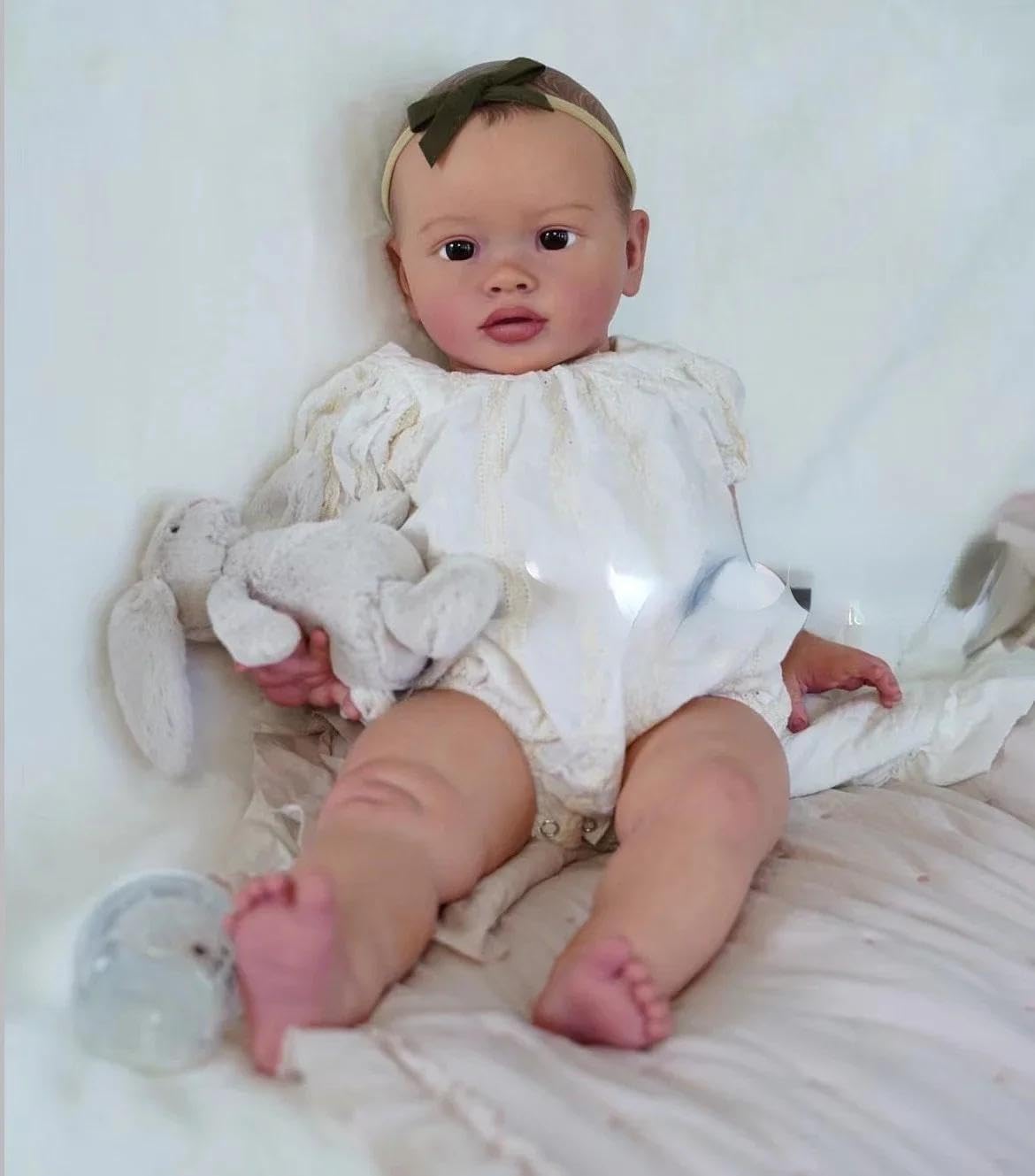 RXDOLL Big Size Reborn Baby Dolls Girl Pippa, 66 cm, prawdziwe życie, Reborn maluch lalki z miękkim korpusem z tkaniny winylowej, ważone, realistyczne lalki niemowlęce, realistyczne, dla dzieci w