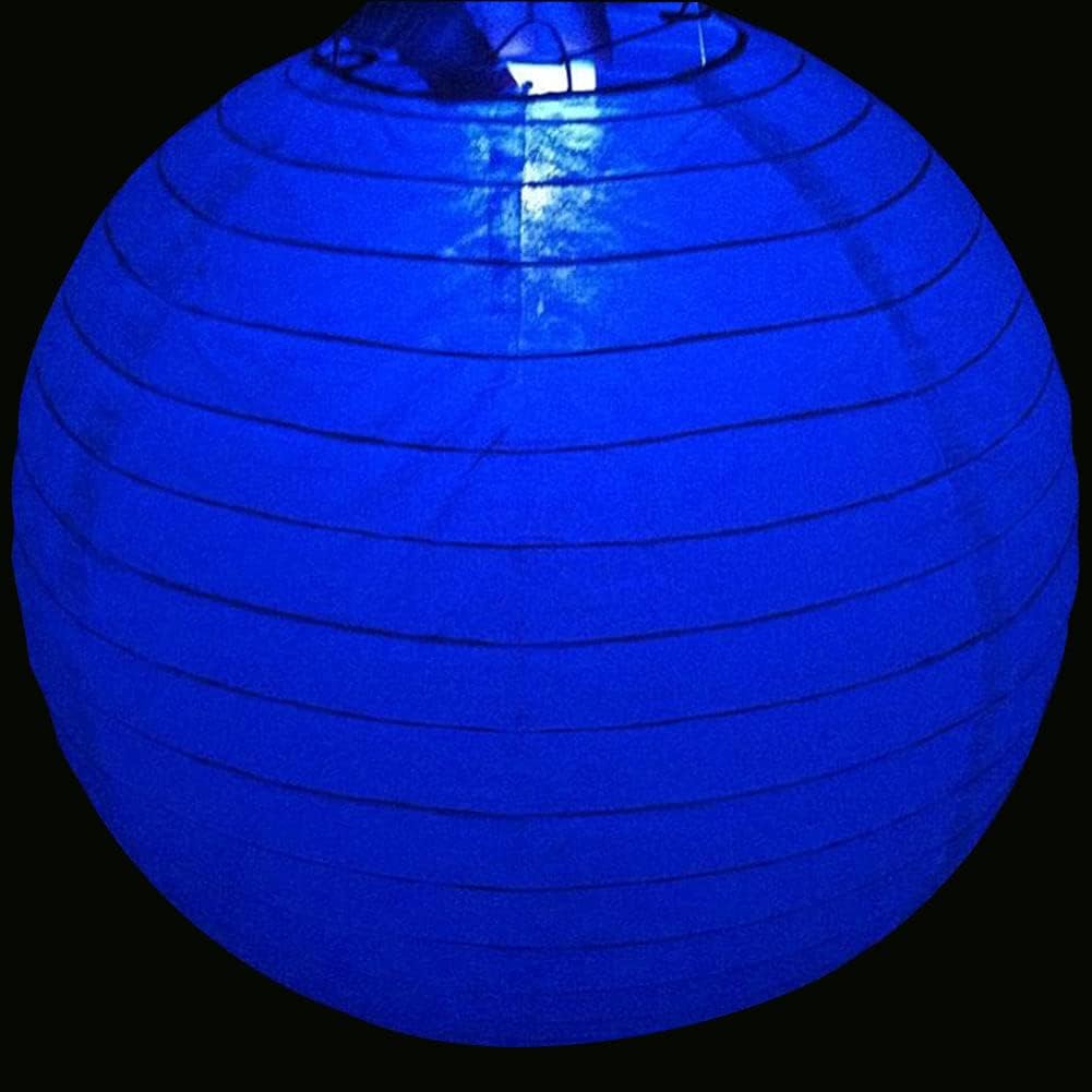 Non-Blinking Waterproof Single Small LED Lights Battery Powered Paper Lanterns,Balloons,or Vase for Birthday Party or Wedding Decoration (Blue, Pack of 24)