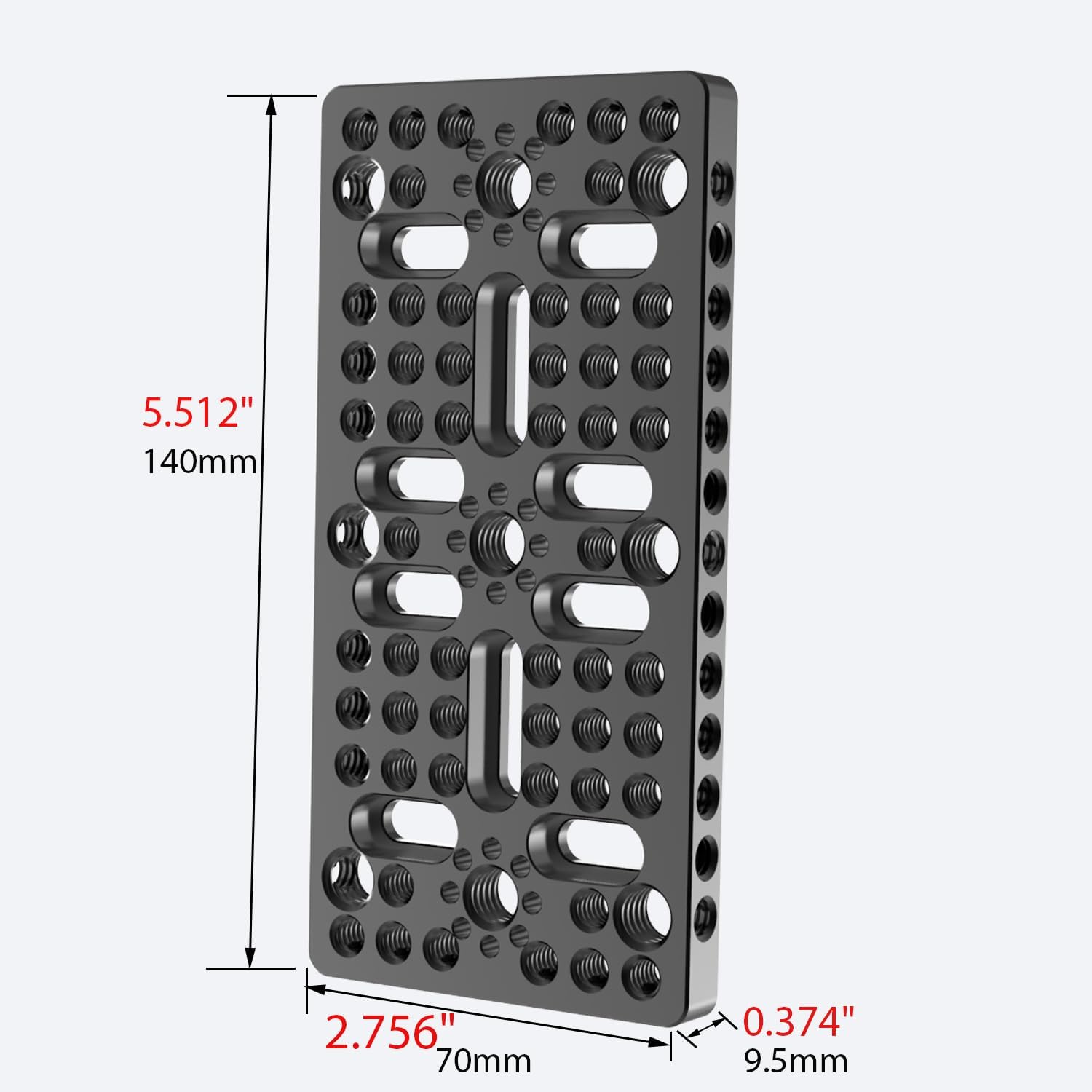 Camera Cheese Plate with 1/4" and 3/8" Threaded Holes,Extension Switching Mounting Plate for Cameras,Tripod and Other Photography Accessories (DK-1308)