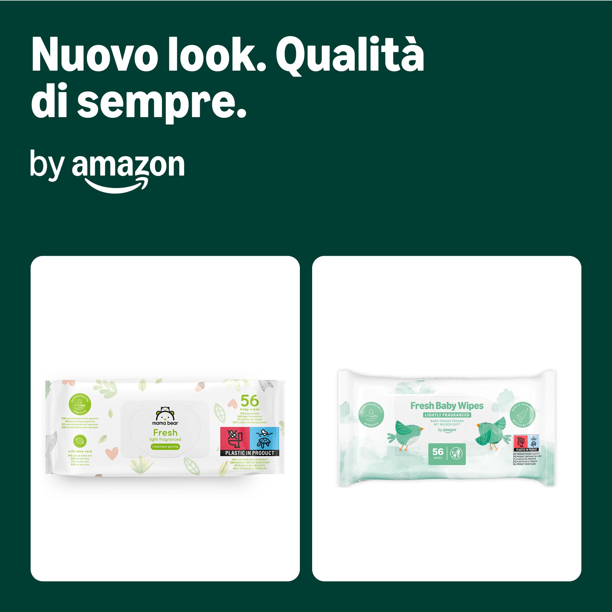 by Amazon 1008 Salviettine Umidificate Ultra Sensitive per Neonati, Leggera Profumazione, 18 Confezioni da 56, (in Precedenza un Marchio Mama Bear, Stesso Prodotto)