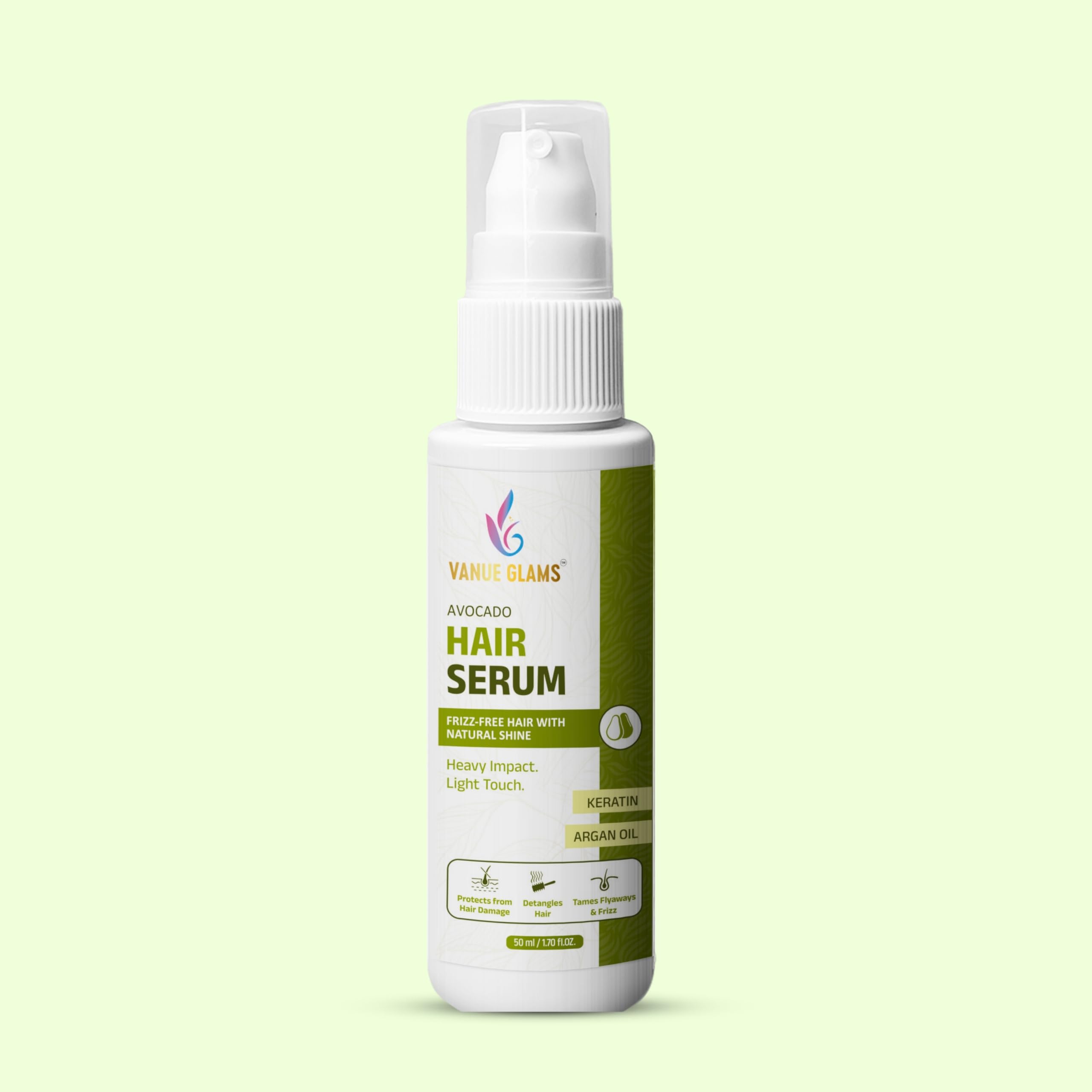 Vanue Glams Avocado Hair Serum – Frizz-Free Hair with Natural Shine – Infused with Keratin & Argan Oil – 50ml-picture-16