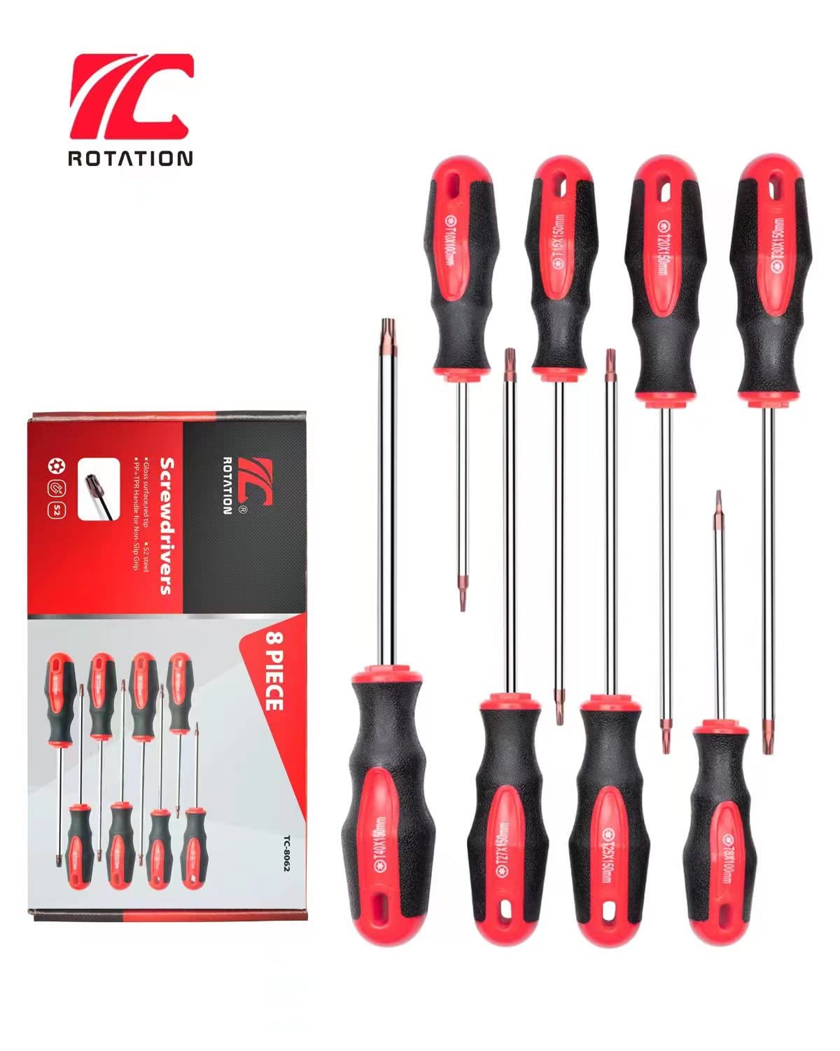 Amazon.com: ROTATION 8PCS Magnetic Tip Torx Screwdriver Set, 8