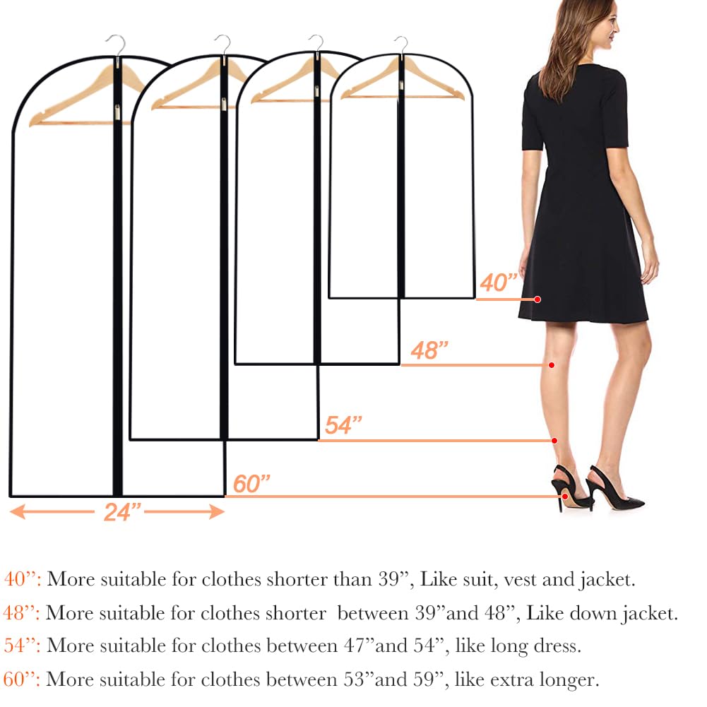 Amazon.com: Garment Bag Clear for Long Dress (24'' x 60'' Set of 6)  Clothing Suit Bags for Closet Storage Wedding Dress Garment Bags with  Zipper Gown Garment Cover for Long Dresses :