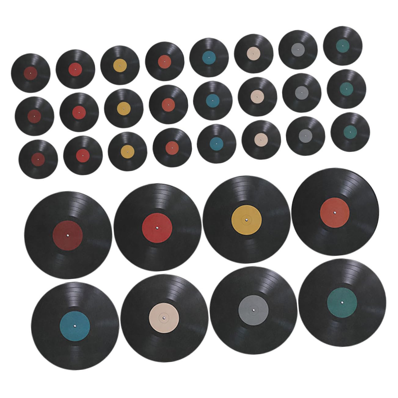 Stickers muraux disques vinyle NUOBESTY x32 pour déco rétro