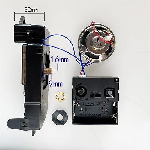 Miniatura 2 de Segolike Reloj de péndulo de cuarzo, piezas de reparación de movimiento con campanilla, caja de música con cuerno, con mecanismo de melodía de