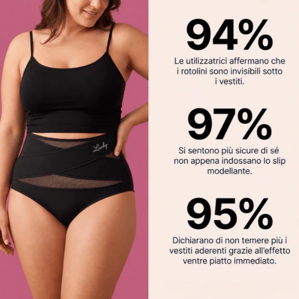 MEIION Donnea Milano Slip Modellante Vita Alta Controllo Addome Elastico, Traspirante, Confezione da 4 Pezzi