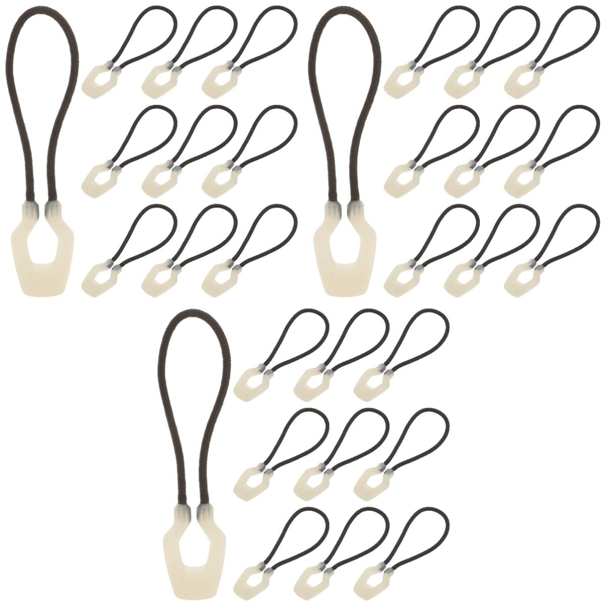 Housoutil 3sets 10pcs Zipper Pullers Glow The Dark Zipper Tabs for Outdoor Backpacks Luggage DIY Clothes Accessories Easy Replacement 10pcs*3