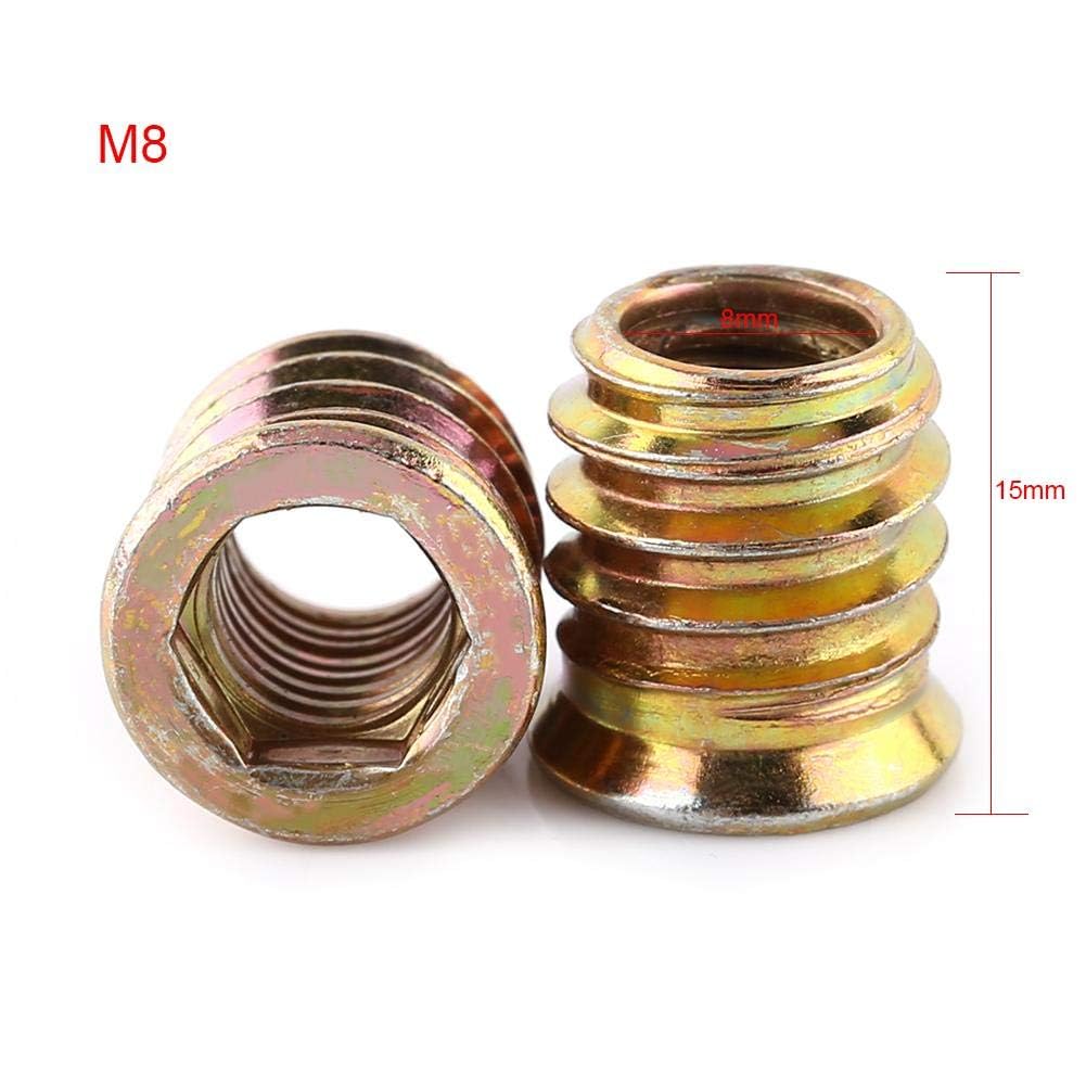 TOP-VIGOR 20Pcs Threaded Insert Nuts for Wood M8*15 Insert Hex Socket Nuts, Flanged Hex Socket Screw - Image 2