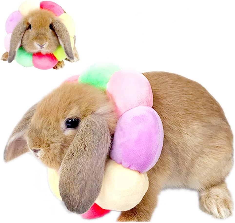 Adjustable Rabbit Protection Cone Collar,Soft Pet Recovery Collar for Rabbit/Chinchilla/Guinea Pigs/Kitten After Surgery Wound Healing,Elizabeth Neck Recovery E-Collar for Small Animals (XS)