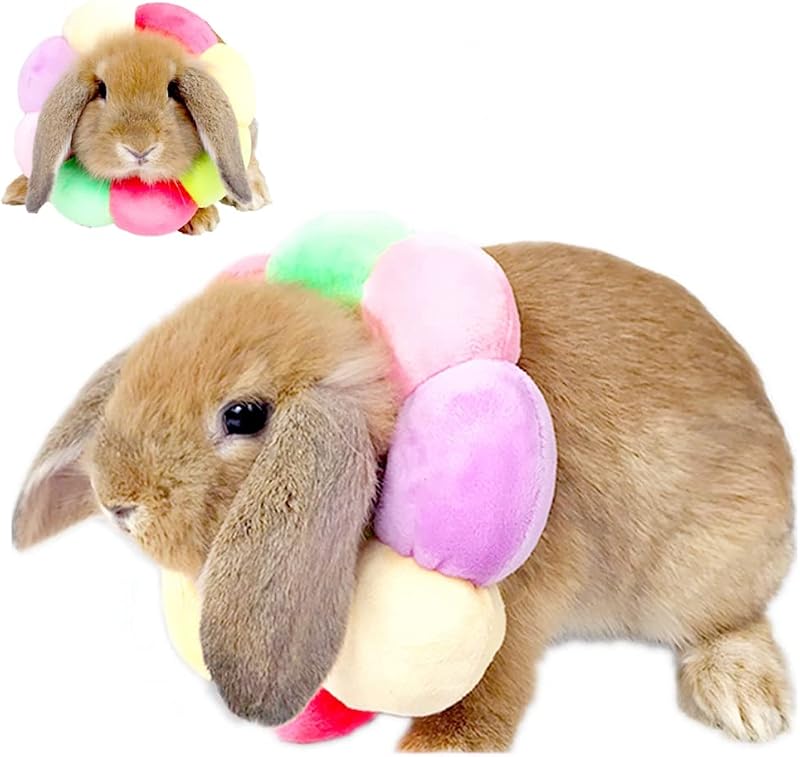 Colar de Recuperação Macio e Ajustável para Coelhos, Chinchilas e Porquinhos-da-Índia WCDJOMOP RainbowCollar-XS-FBA (XS)