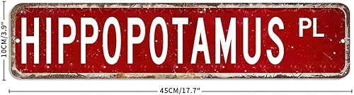 Miniatura 2 de godblessign Letreros de arte de pared de hipopótamo, regalo para hipopótamo, letrero de metal vintage francés para amantes de los animales, letrero