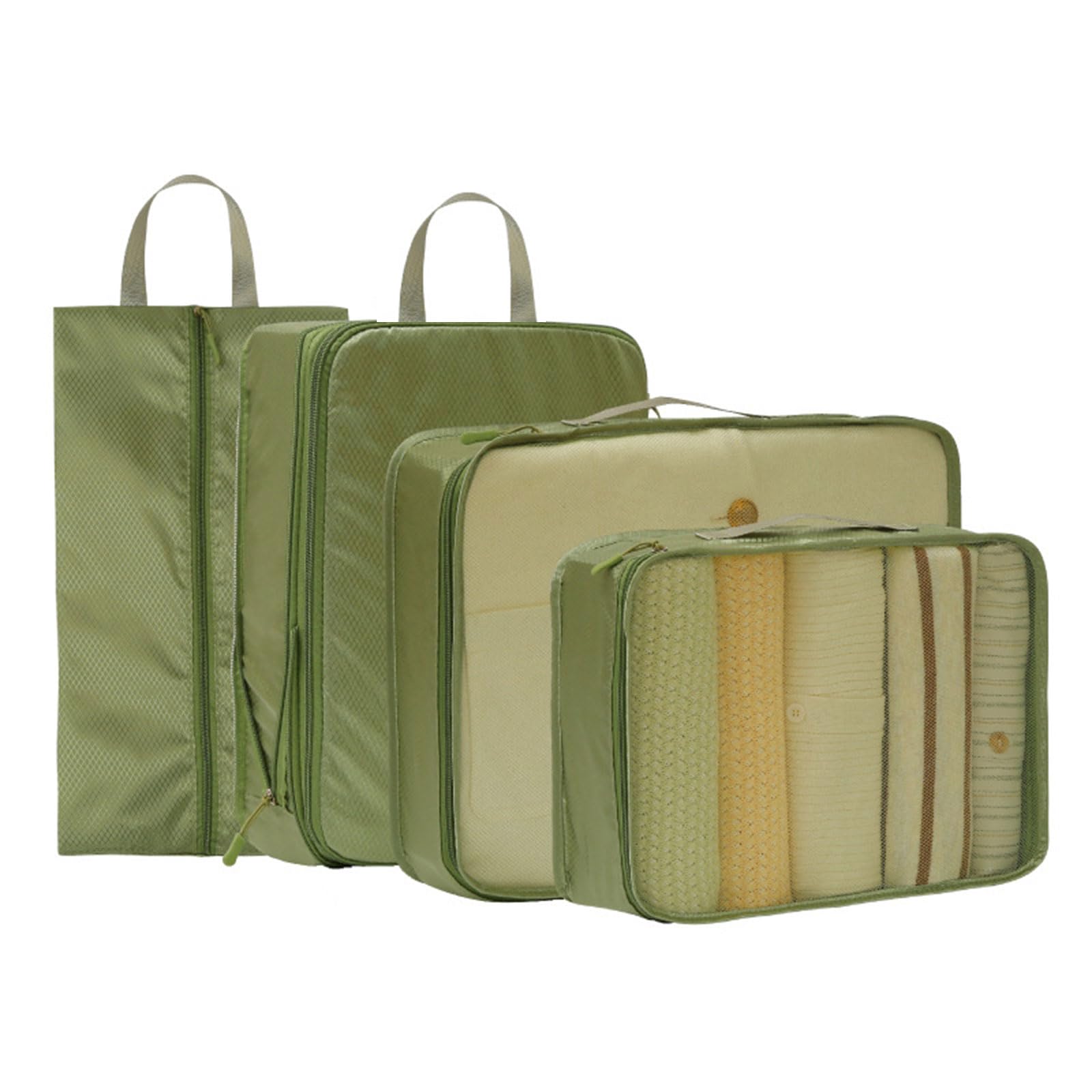Multi Purpose Suitcase Storage Set 6pc Recycled Bags for Seamless Trip Preparation Resistant Packing Cubes