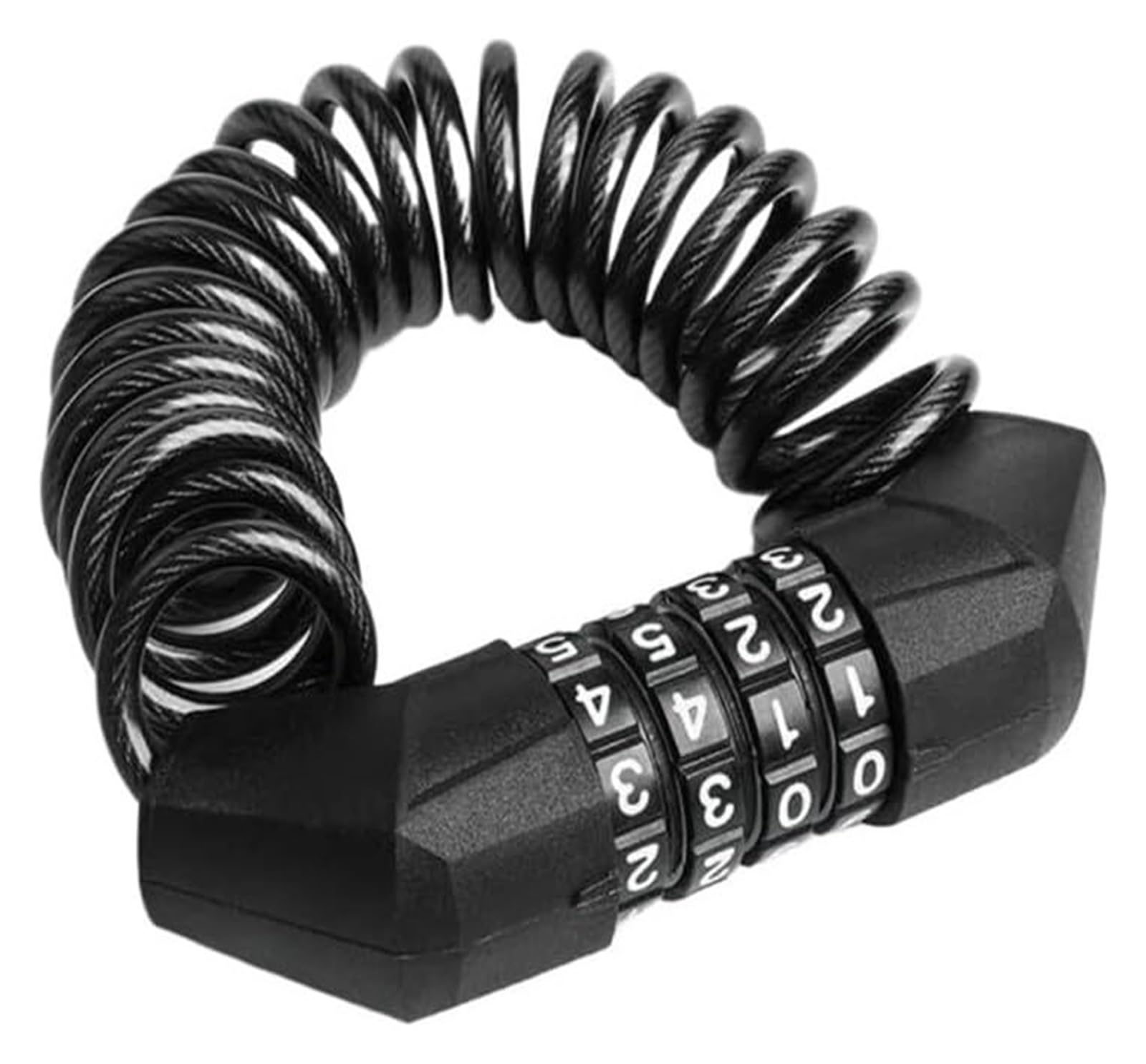 Giveduno Black Bicycle Lock, Steel Wire Bicycle Lock Folding Combination