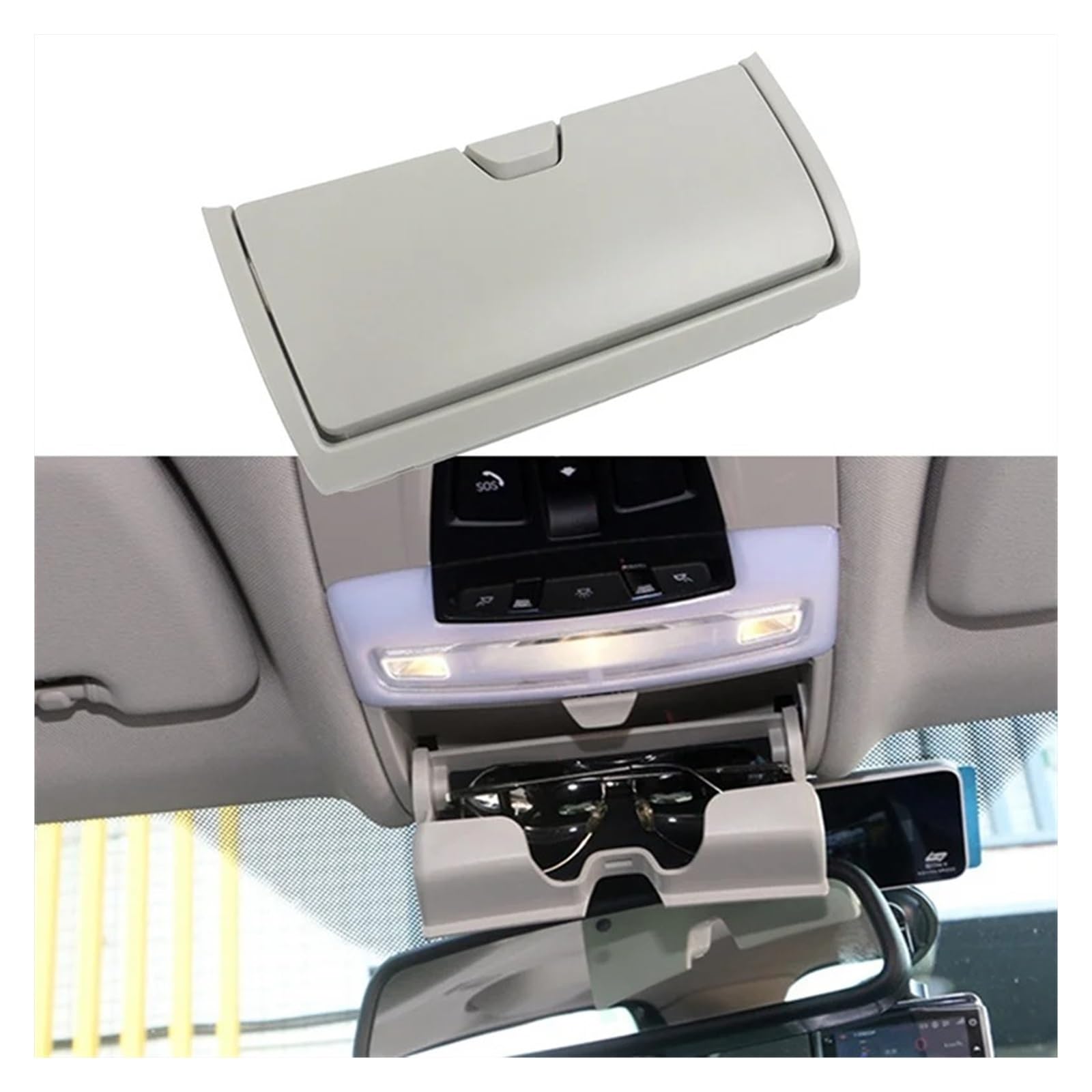 Porta Occhiali per Auto per BMW per X5 per X6 F15 F16 2014-2017 Parti Beige Custodia per Occhiali Speciali Gabbia Scatola Immagazzinaggio Organizzatore