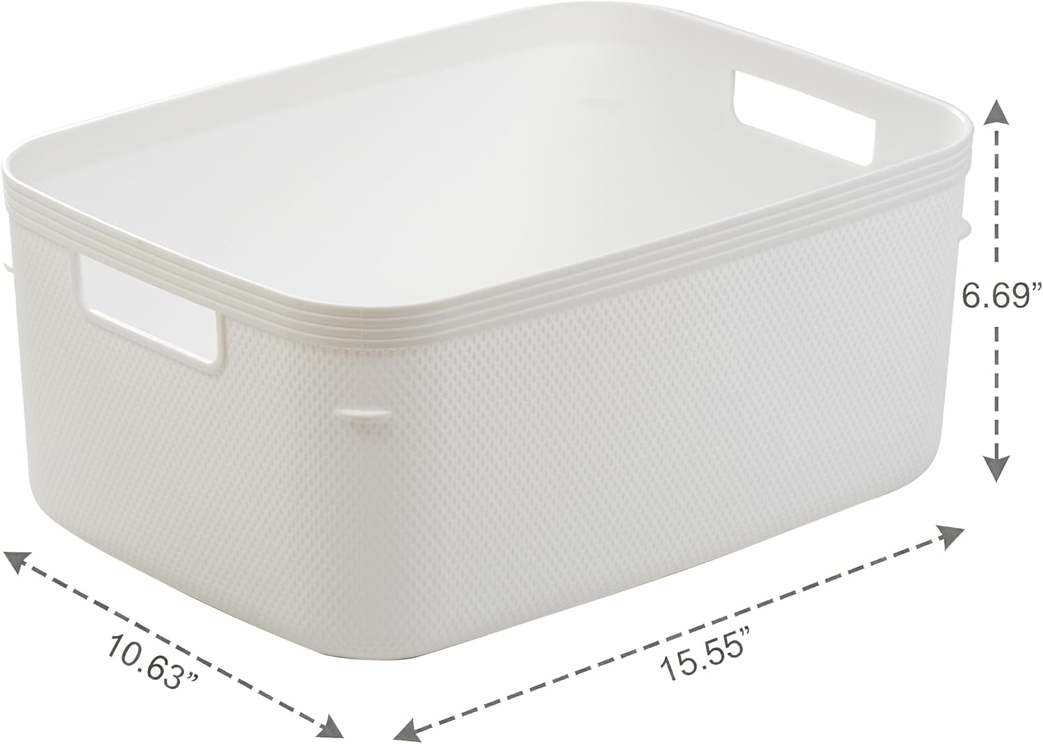 BINO | Plastic Storage Bins, 13 Liter - 3 Pack, White | THE TWILL COLLECTION | Plastic Bins for Organization | Woven Storage Baskets for Organizing | Pantry Shelf Organizer Basket Container Bin