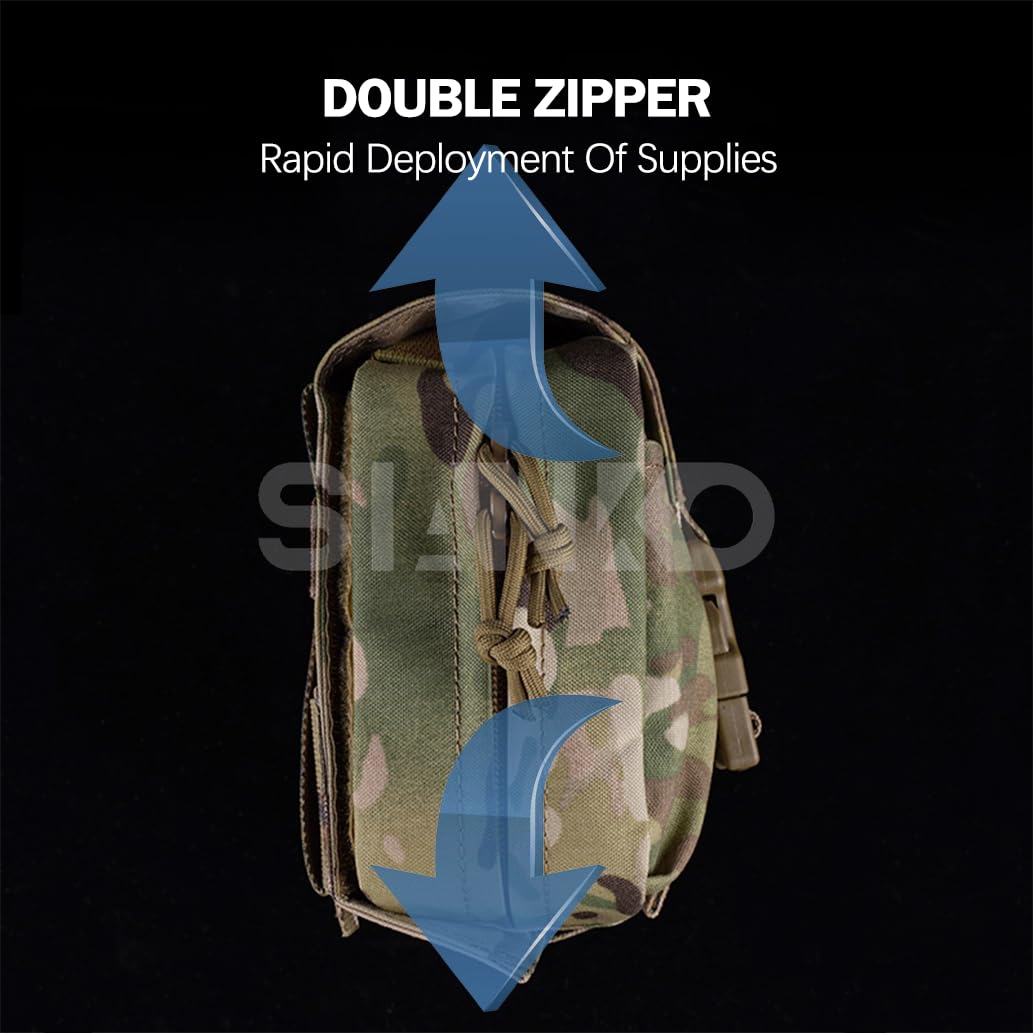 Molle - Kit táctico de primeros auxilios/bolsa IFAK, juego militar para deportes al aire libre, emergencia médica, liberación rápida, bolsa EMT bolsa de almacenamiento múltiple (Multicam/BK)