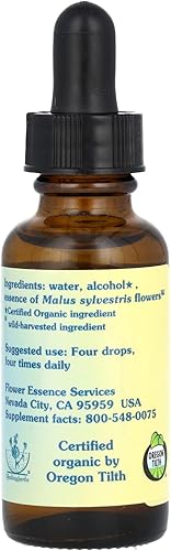 Miniatura 2 de Flower Essence Services Suplementos herbales con cuentagotas de manzana, 1 onza