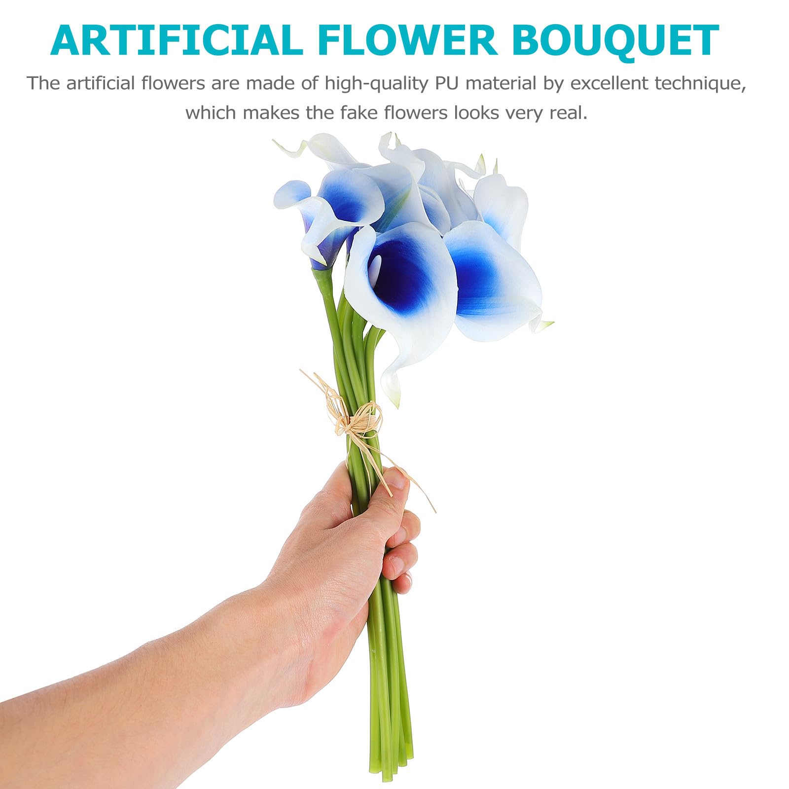 Healeved 20 Pezzi Fiori Artificiali Mini Calla Decorativi e Blu per Bouquet da Sposa, Ornamenti Floreali per Feste, Casa e Ufficio, Fiori Finti Riutilizzabili per Matrimoni