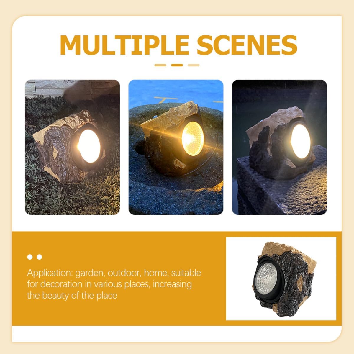 Outanaya Solar Yard Lights Outdoor Waterproof Solar Garden Decorations Stump Shape Landscape Lighting for Patio Lawn Walkway with Resin Figurine