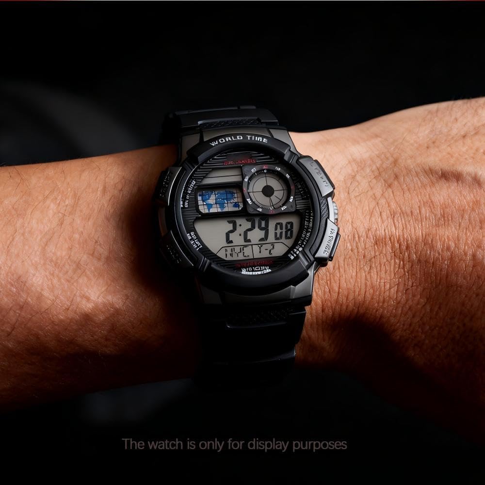 Resin Watch Band Compatible with Casio W218H W219H AE1200WH AE1000W Men’s Watch Replacement Strap