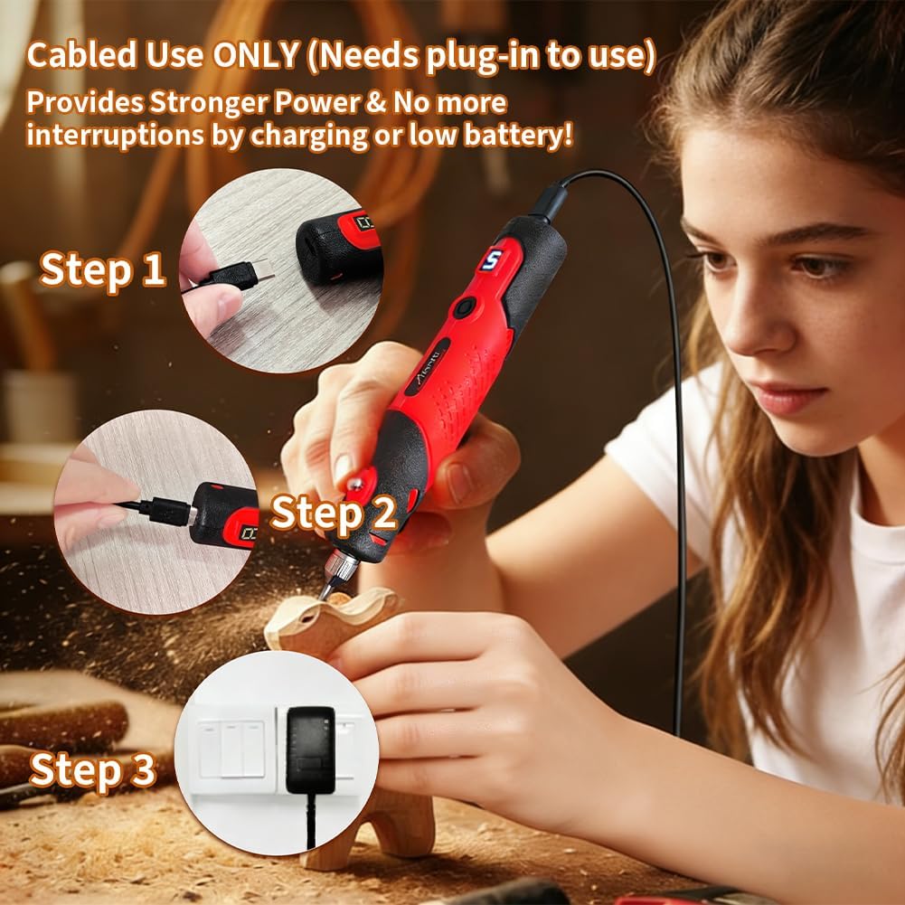 Corded Rotary Tool Electric Detail Sander Small Grinder Pen Kit Set | 5-Speeds | 100+ Accessories | for Sanding Grinding Polishing Drilling Etching Engraving Crafts