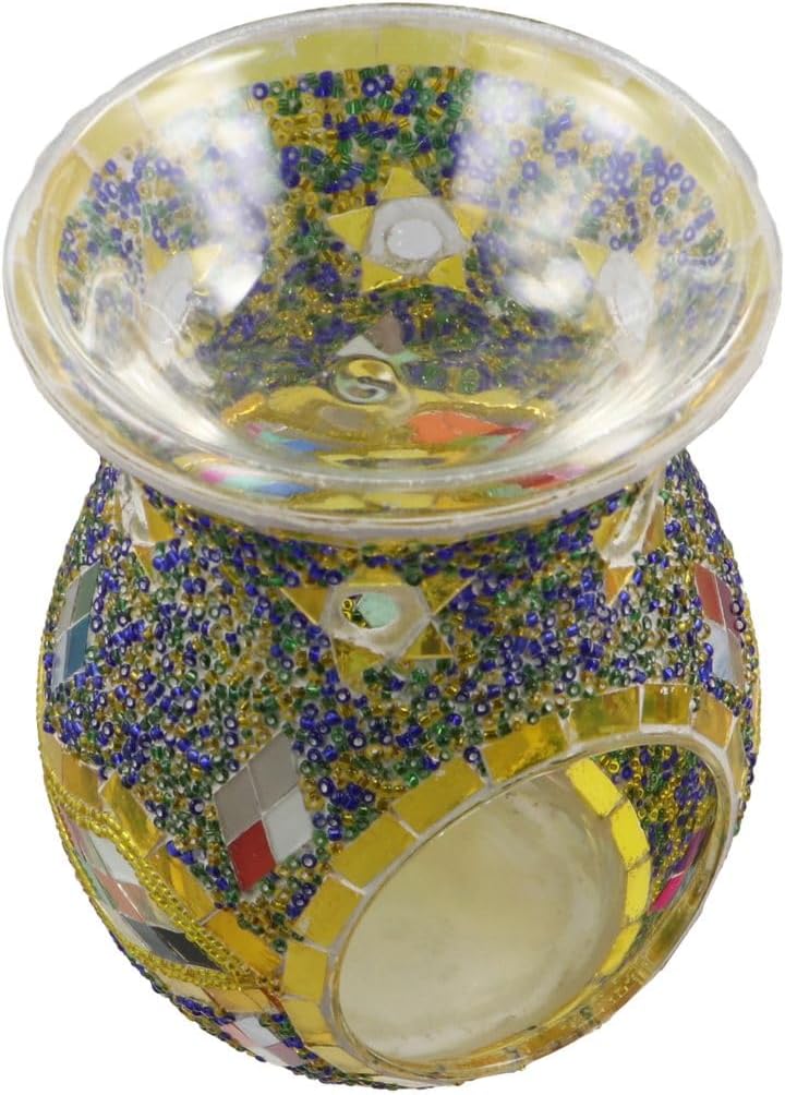 Mosaic Essential Oil Burner Fragrance Oil Warmer Decorative Tealight Candle Holder Incense Aromatherapy Oil Diffuser for Home Decor