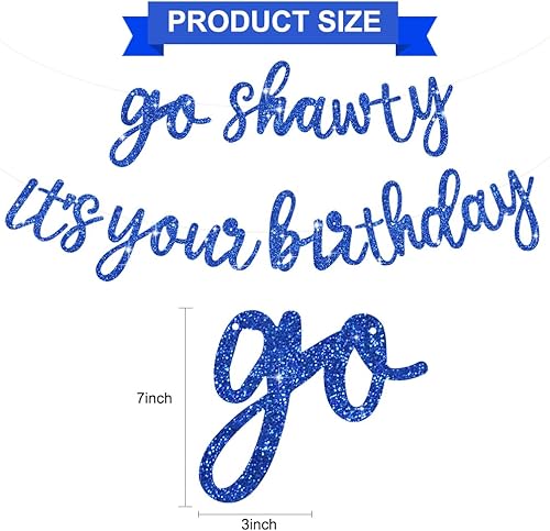 Miniatura 152 de BEISHIDA Cartel Purple Go Shawty It's Your Birthday - No DIY - Cartel de feliz cumpleaños con purpurina con temática de hip hop, pre-encordado