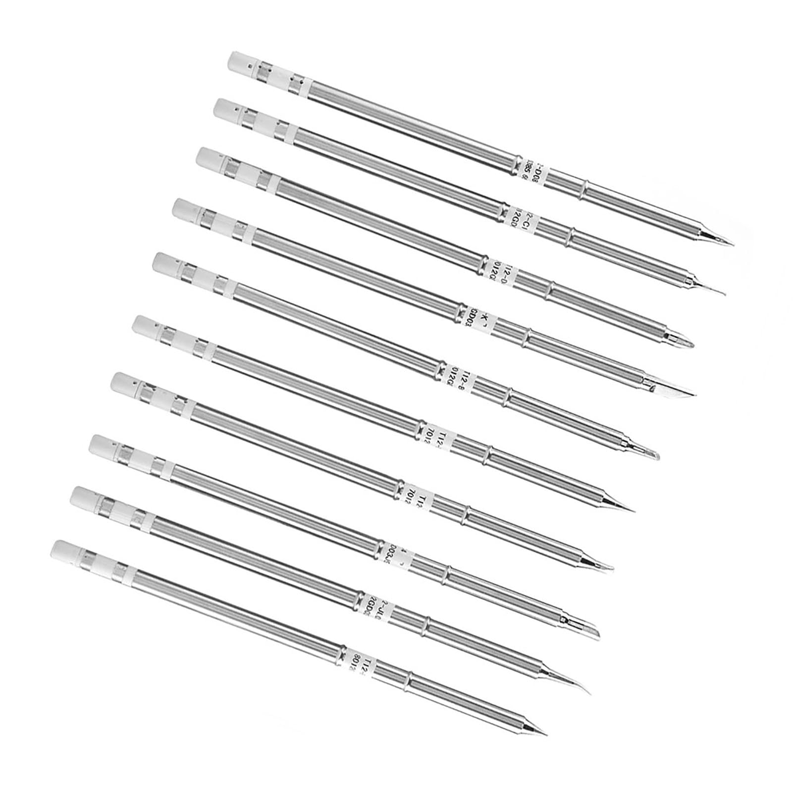 Jeffergarden Punta de Soldadura T12 Serie Para Estación de Soldadura con 10 Tipos Diferentes y Rango de Temperatura 200℃ a 480℃ Compatible con Estación FX-951 Para Soldadura Profesional (10 paquetes)