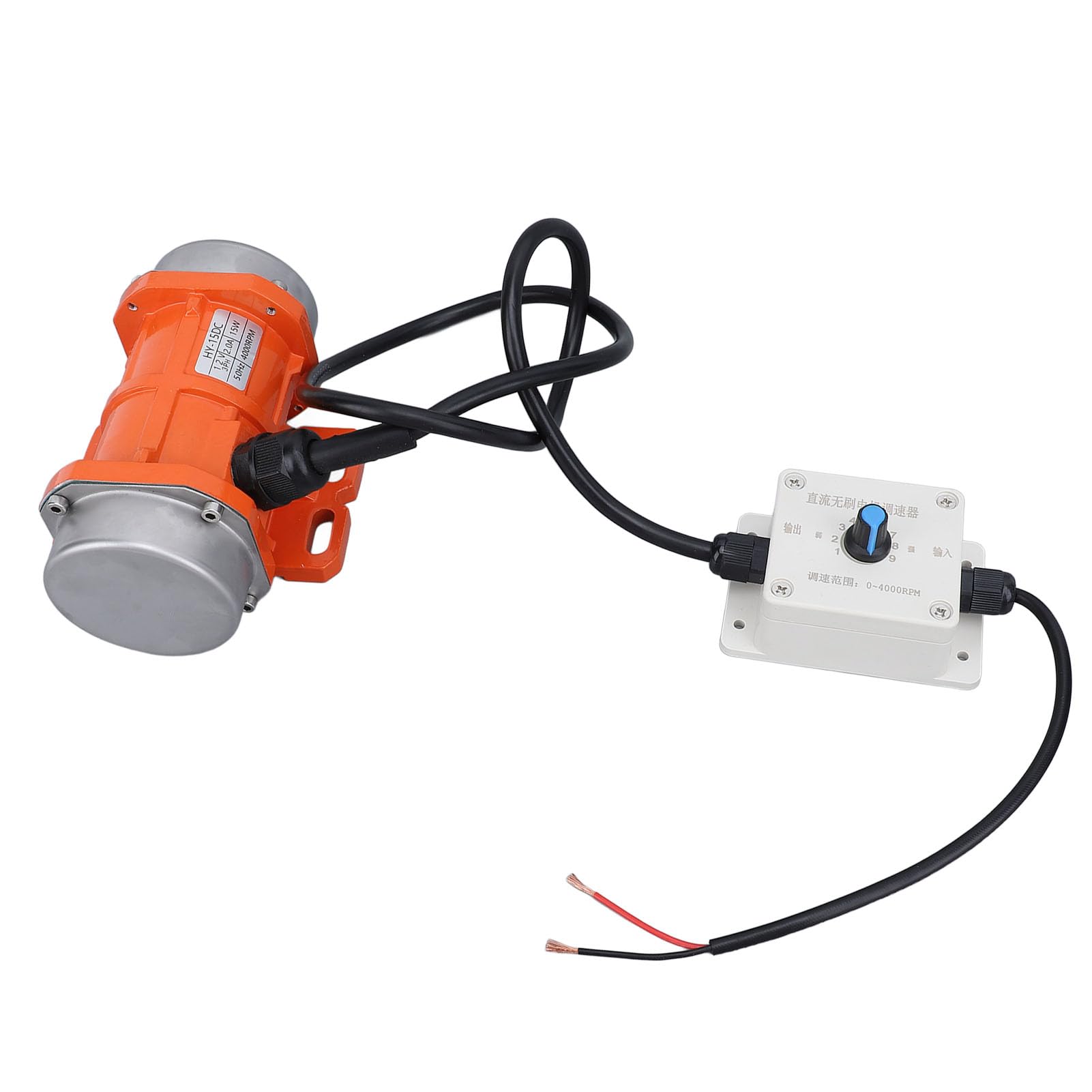 Topyond Motor Vibratorio, 12V Motor De Vibración Vibrador De Hormigón, Motor De Vibración con Control De Velocidad para Metalurgia,Carbón,Electricidad,Construcción (50w)