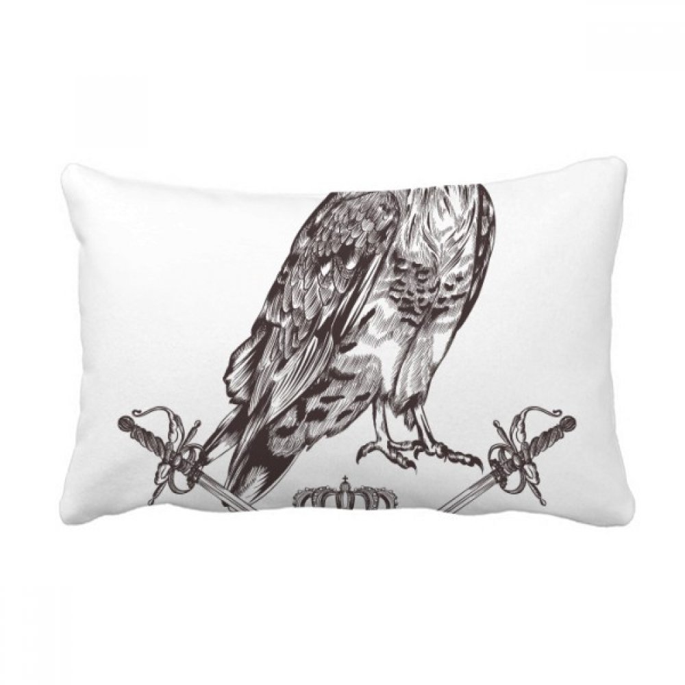 Coussin lombaire style baroque aigle épée pour décoration de canapé salon 40x60 cm