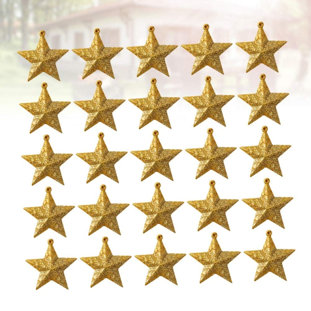 Toddmomy 30pezzi Mini Stelle Decorative per Albero di Natale Ornamenti Natalizi Creativi Ciondoli Forma di Stella per Decorazioni Festive