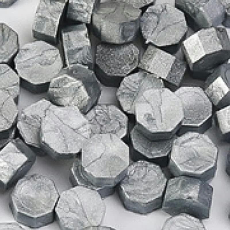 Perles de cire d'étanchéité octagone grises, lot de 100 pièces pour scrapbooking créatif