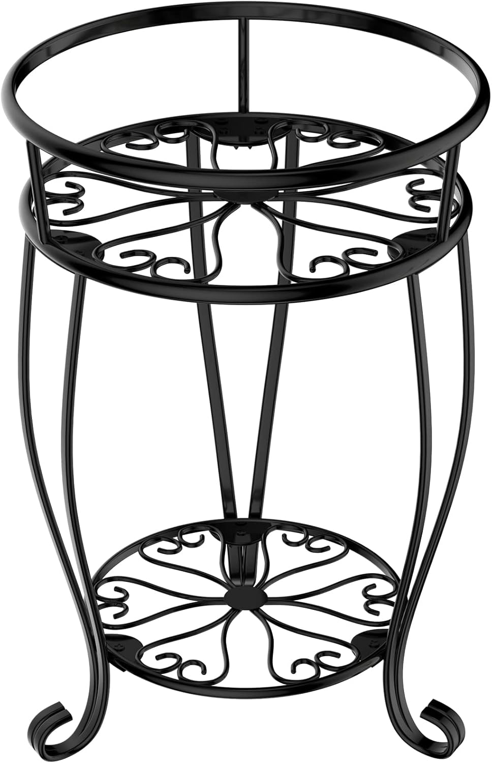 Veakoo Metal Plant Stand Indoor Outdoor,2 Tier Tall Flower Pot Shelf